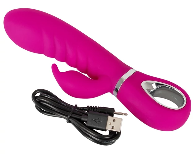 XOUXOU - akkus, csiklókaros, bordás vibrátor (pink)