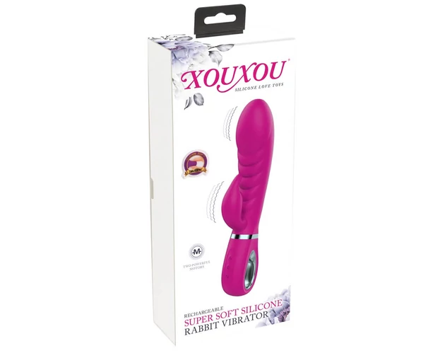 XOUXOU - akkus, csiklókaros, bordás vibrátor (pink)