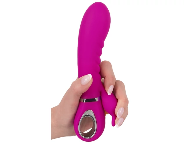 XOUXOU - akkus, csiklókaros, bordás vibrátor (pink)