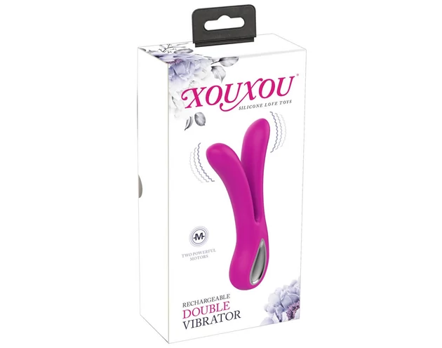 XOUXOU - akkus, vízálló, kétágú vibrátor (pink)