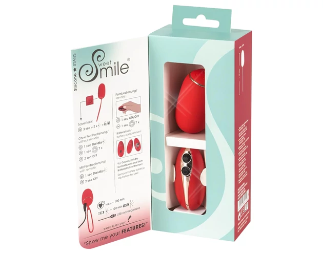 SMILE Love Ball - akkus, rádiós vibrációs tojás (piros)