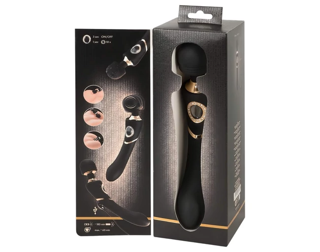Cleopatra Wand - akkus, vízálló masszírozó vibrátor (fekete)