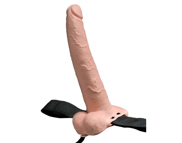 Fetish Strap-On 9 - akkus, felcsatolható, üreges vibrátor (natúr)