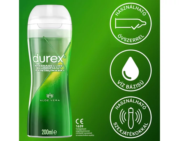 Durex 2in1 masszázsolaj - Aloe Vera (200ml)