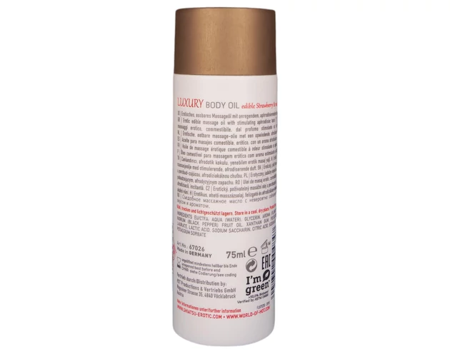 Shiatsu Luxury - ehető masszázsolaj - eper-vörösbors (75ml)