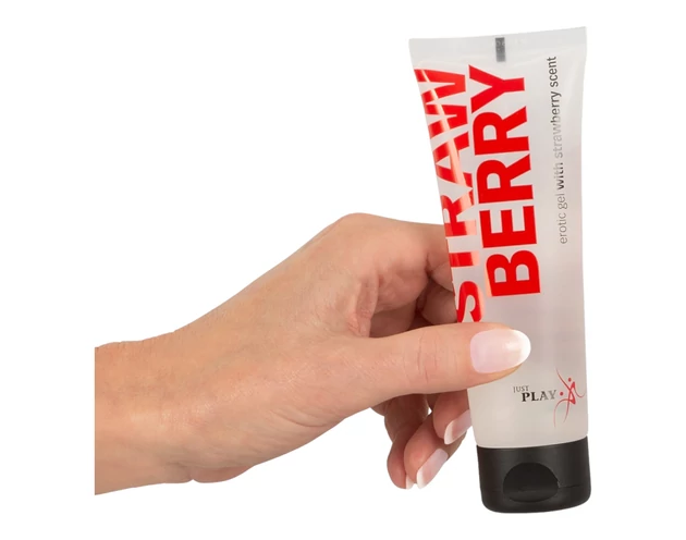 Just Play - vízbázisú, vegán síkosító - eper (80ml)