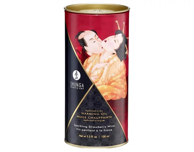 Shunga - melegítő masszázsolaj - pezsgő-eper (100ml)
