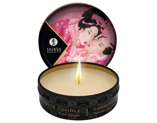 Shunga - masszázsgyertya - rózsa (30ml)