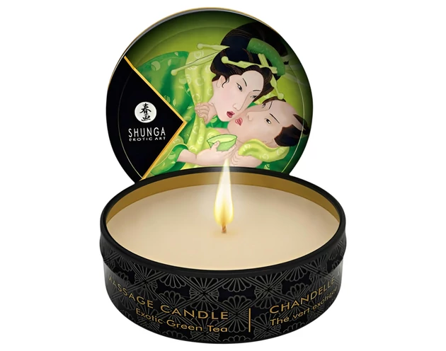 Shunga - masszázsgyertya - zöld tea (30ml)