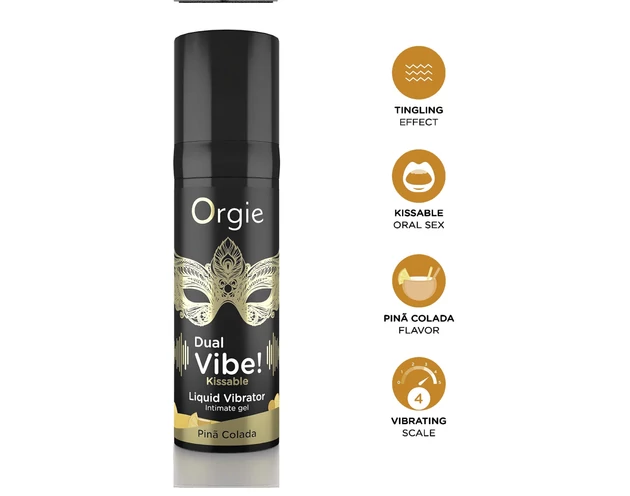 Orgie Dual Vibe! - folyékony vibrátor - Pinã Colada (15ml)