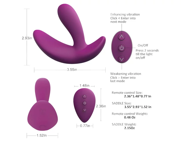 Cotoxo Saddle - távirányítós prosztata vibrátor (viola)