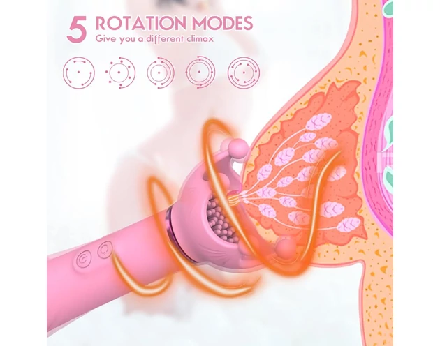 Sunfo - 2in1 mellbimbó vibrátor (pink)