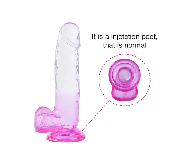 Sunfo - tapadókorongos, herés dildó - 22cm (átlátszó-lila)