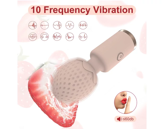 Sunfo Strawberry - vízálló mini masszírozó vibrátor (pink)