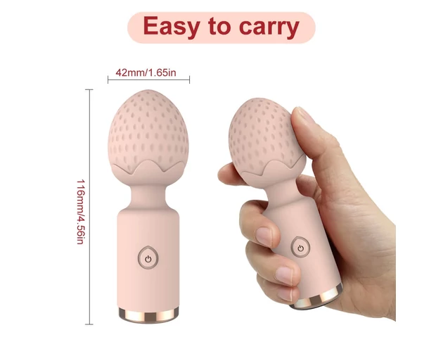 Sunfo Strawberry - vízálló mini masszírozó vibrátor (pink)