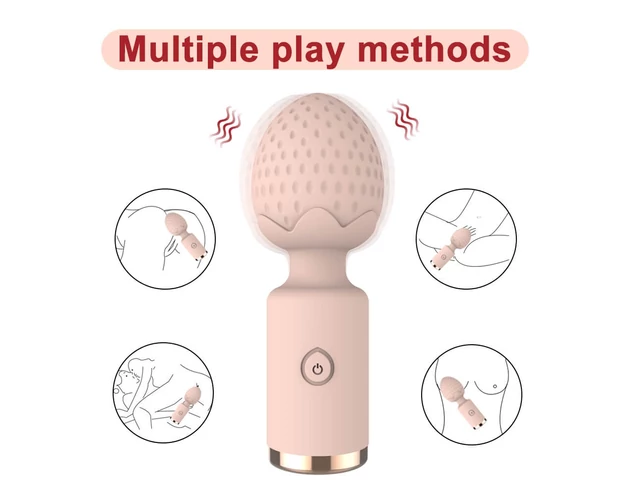 Sunfo Strawberry - vízálló mini masszírozó vibrátor (pink)
