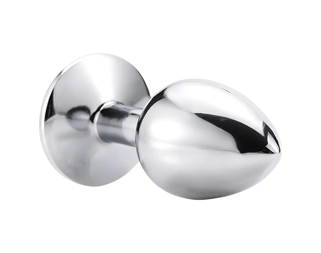 Sunfo - fém anál plug szív alakú kővel (ezüst-pink)