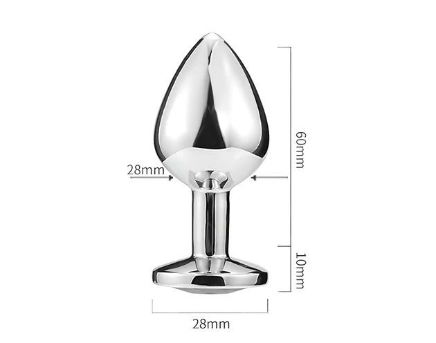 Sunfo - fém anál plug szív alakú kővel (ezüst-pink)