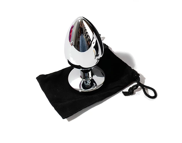 Sunfo - fém anál plug szív alakú kővel (ezüst-pink)