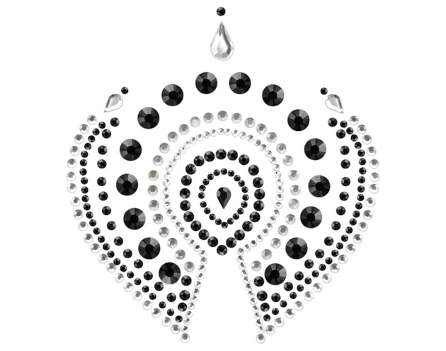 Csillogó gyémántok intim ékszer szett - 3 részes (fekete)