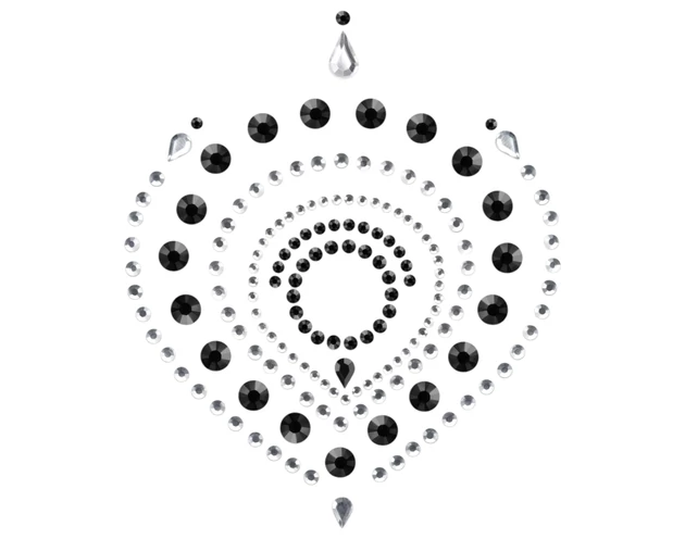 Csillogó gyémántok intim ékszer szett - 3 részes (fekete)