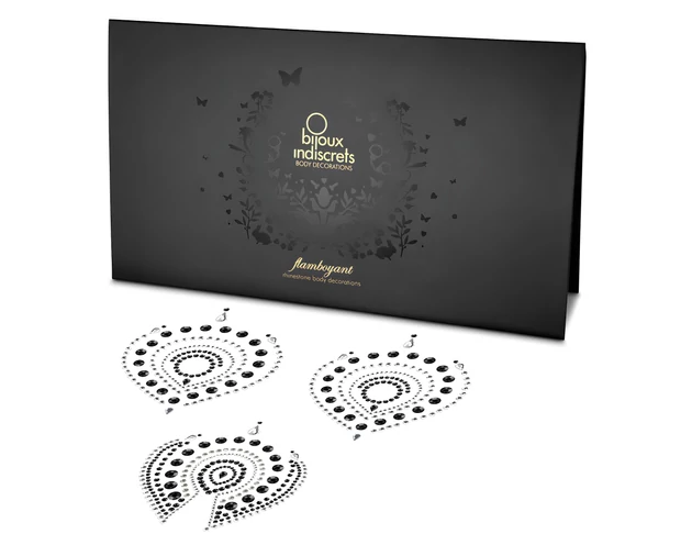 Csillogó gyémántok intim ékszer szett - 3 részes (fekete)