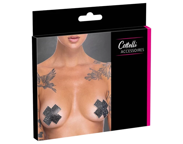 Cottelli - strasszos X bimbómatrica (fekete)