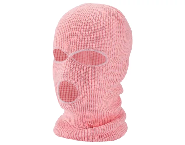 Balaclava - kötött szopó maszk 3 nyílással (pink)