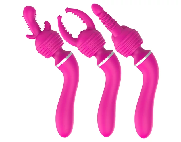 Lonely 2in1 - masszírozó és G-pont vibrátor 3 feltéttel (pink)