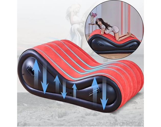 Magic Pillow - Felfújható BDSM szexbútor - bilinccsel - nagy (piros)