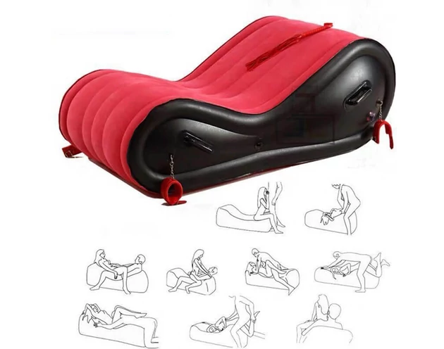 Magic Pillow - Felfújható BDSM bútor - bilinccsel - nagy (piros)