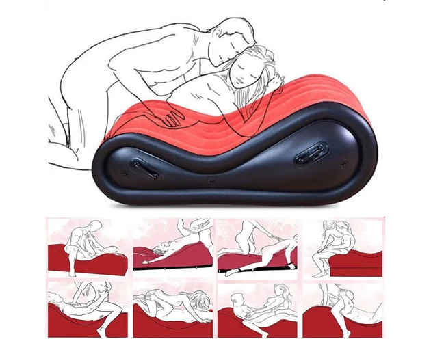 Magic Pillow - Felfújható BDSM bútor - bilinccsel - nagy (piros)