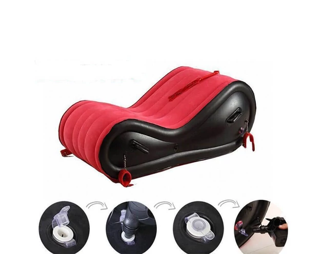Magic Pillow - Felfújható BDSM bútor - bilinccsel - nagy (piros)