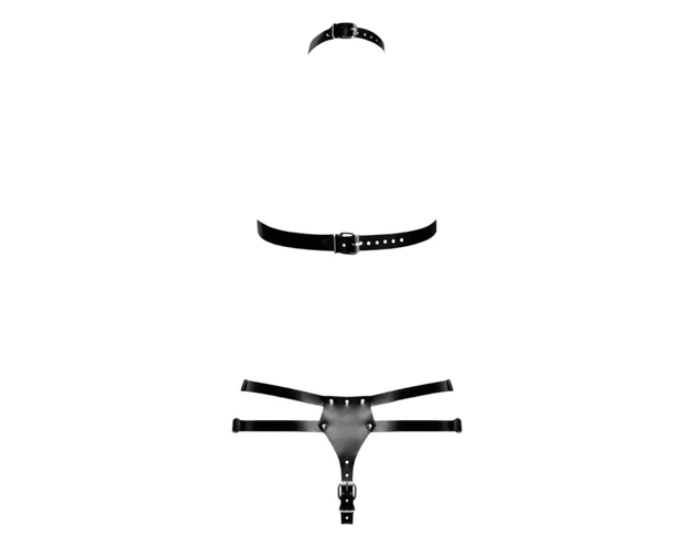 ZADO - bőr szett felcsatolható alsóval (fekete)