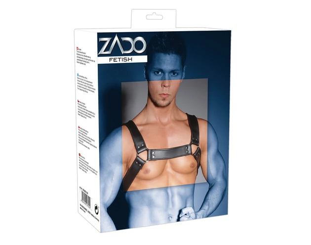 ZADO - bőr mellhám (fekete)