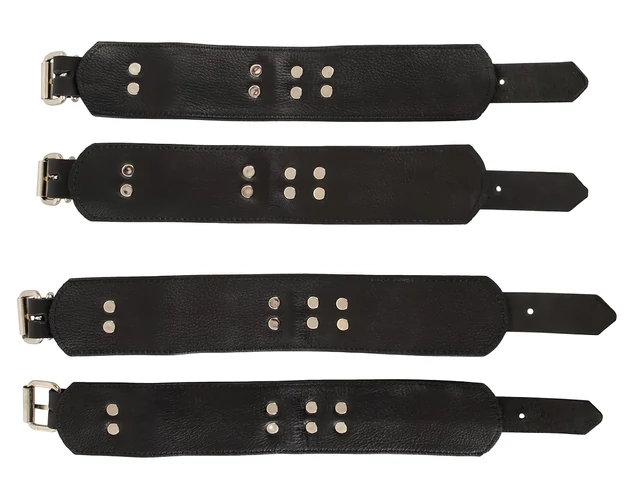 ZADO - bőr ágyhoz kötöző szett (fekete)