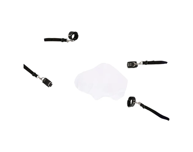 ZADO - bőr ágyhoz kötöző szett (fekete)