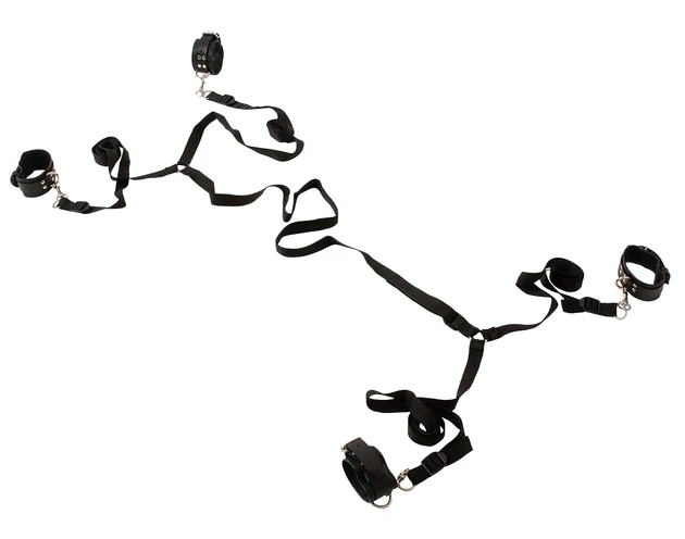 ZADO - bőr ágyhoz kötöző szett (fekete)