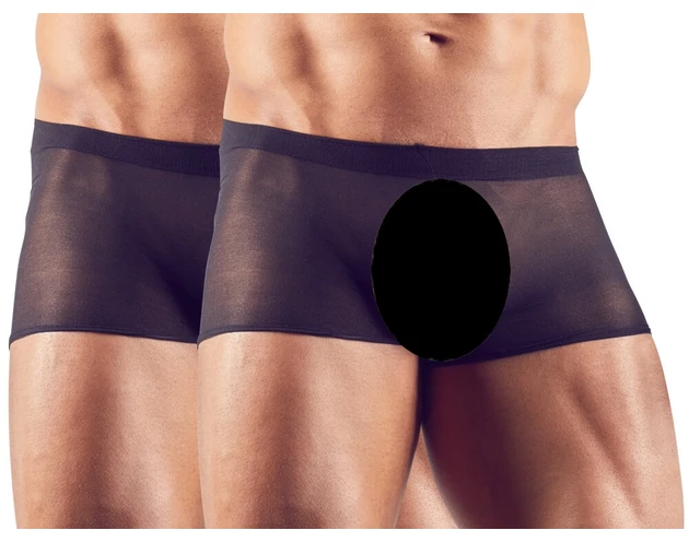 Svenjoyment - átlátszó boxer szett - fekete (2 részes) S-L