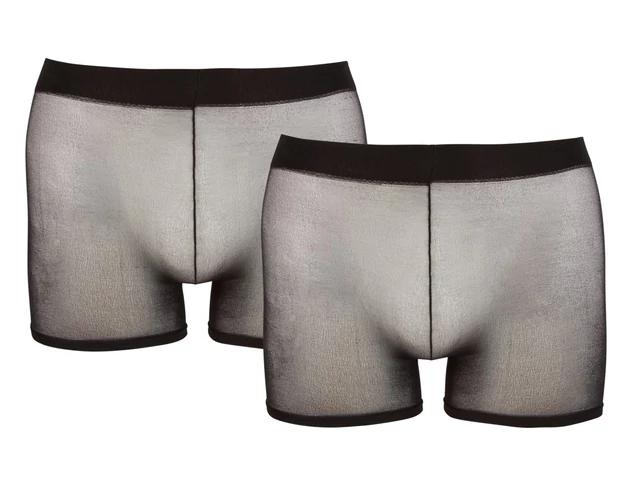 Svenjoyment - átlátszó boxer szett - fekete (2 részes) S-L