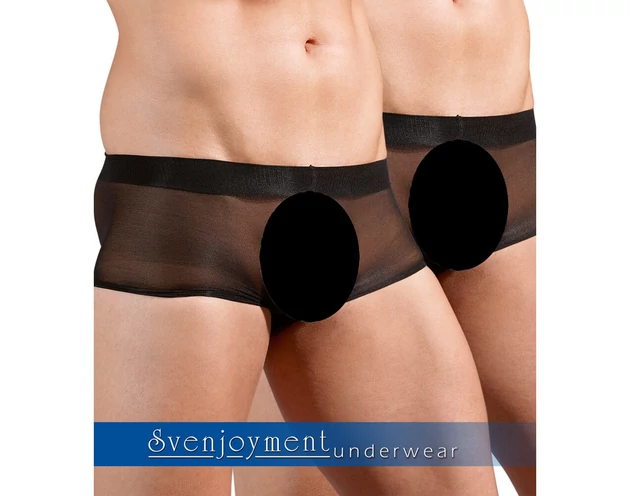 Svenjoyment - átlátszó boxer szett - fekete (2 részes) S-L