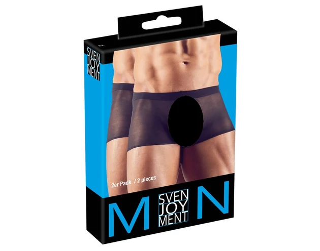 Svenjoyment - átlátszó boxer szett - fekete (2 részes) S-L