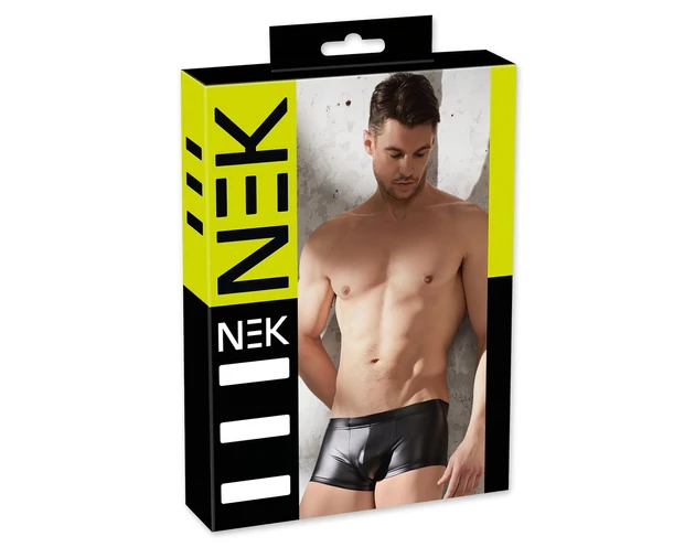 NEK - fényes rövid boxer (fekete)