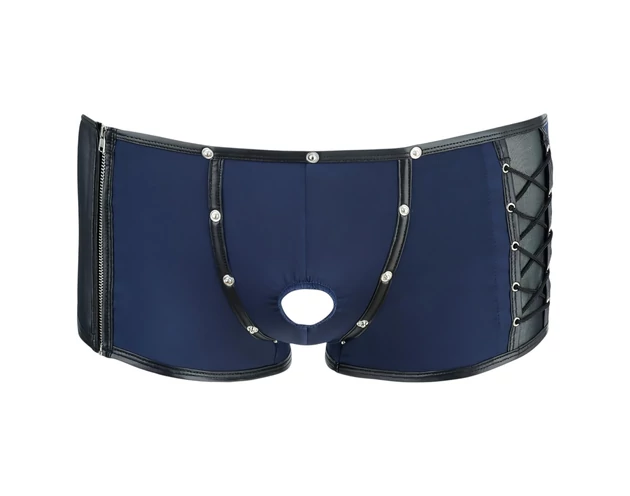 NEK - fekete fűzős-necc betétes boxer (kék)