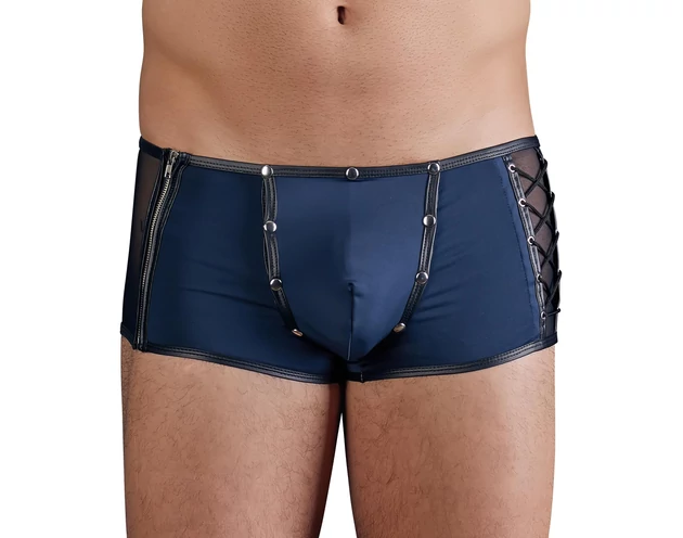 NEK - fekete fűzős-necc betétes boxer (kék)