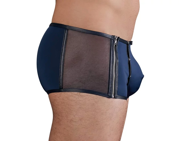 NEK - fekete fűzős-necc betétes boxer (kék)
