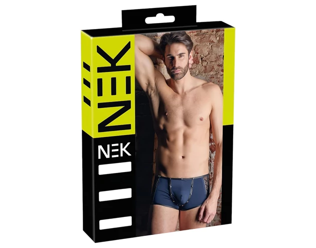 NEK - fekete fűzős-necc betétes boxer (kék)