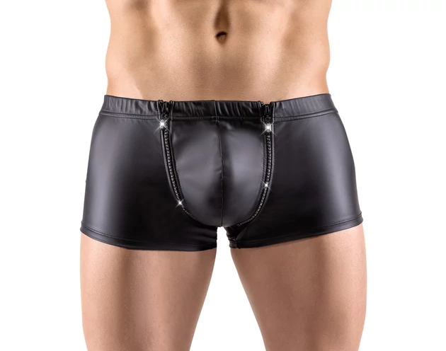 Svenjoyment - strasszos cipzáras matt boxer (fekete)