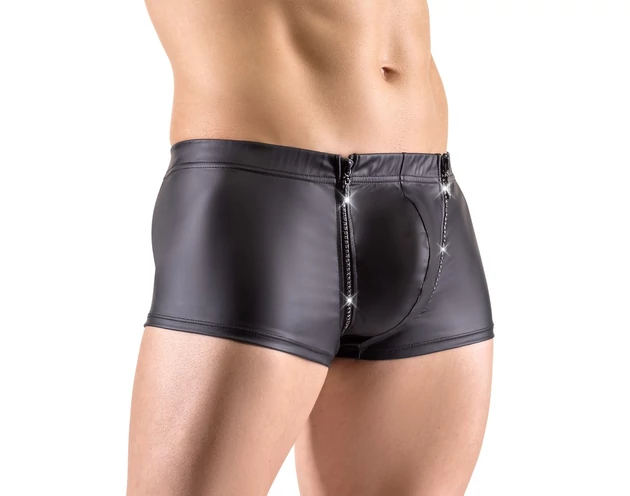 Svenjoyment - strasszos cipzáras matt boxer (fekete)