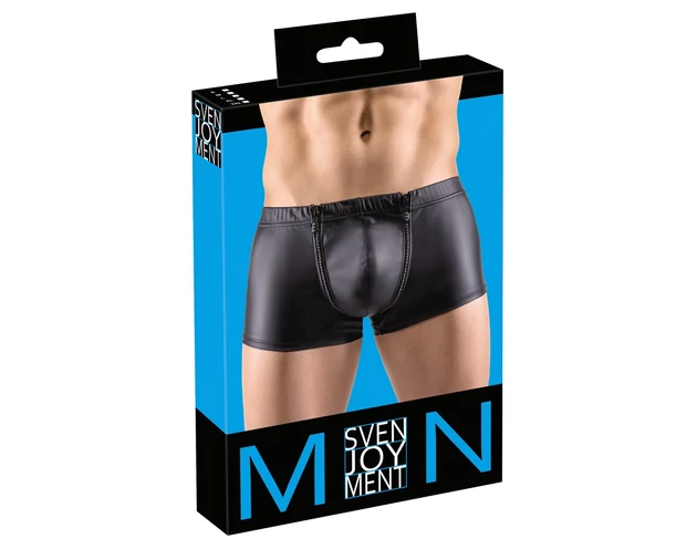 Svenjoyment - strasszos cipzáras matt boxer (fekete)